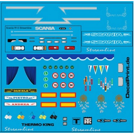 Set de Planche de décalcomanies pour Scania R 13 Streamline