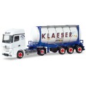 MB Actros StreamSpace + semi-remorque Porte container citerne 24' "Klaeser"