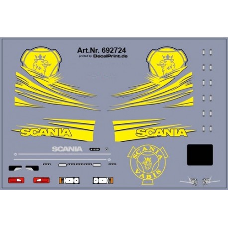 Planche de décalcomanies pour Scania R (jaune)