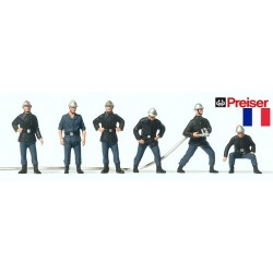 Set de 6 pompiers français - ancienne tenue