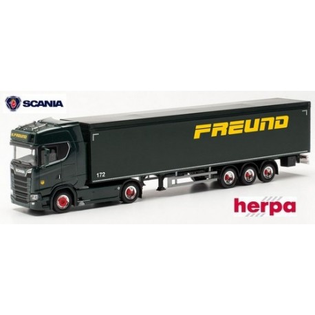 HO camion Semi-remorque bâche rideau Scania CS 20 HD TLP / Baumit