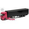 MB Actros Giga '18 (rose) + semi-remorque tautliner noire