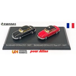 Set de 2 Panhard Dyna Z12 (1957) : berline noire - Taxi G7 (UH pour Atlas)