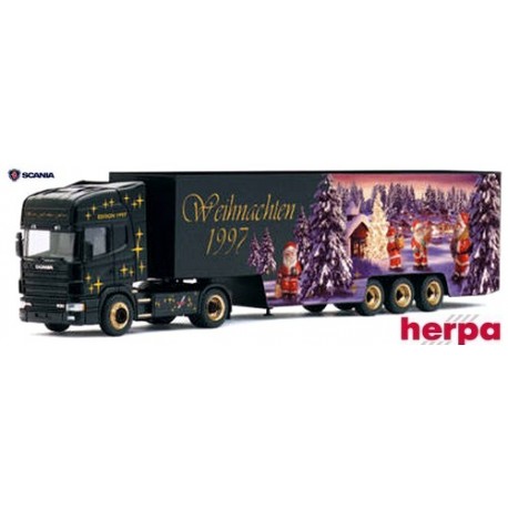 Scania 4er TL + semi-remorque fourgon carénée "Weihnachten 1997" (Noël)