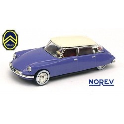 Citroen DS 19 berline (1959) bleu delphinium & toit blanc (sold out by Norev)