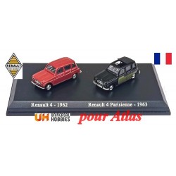 set de 2 Renault 4L : brun orangé (1962) - Parisienne (1963) - UH pour Atlas