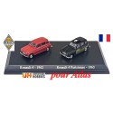 set de 2 Renault 4L : brun orangé (1962) - Parisienne (1963) - UH pour Atlas