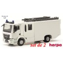 Set de 2 Man TGM CC Z-Cab camion fourgon HLF Ziegler (kit à monter en blanc)