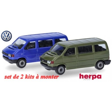 Set de 2 VW T4 Caravelle vert olive et bleu foncé - kit à monter