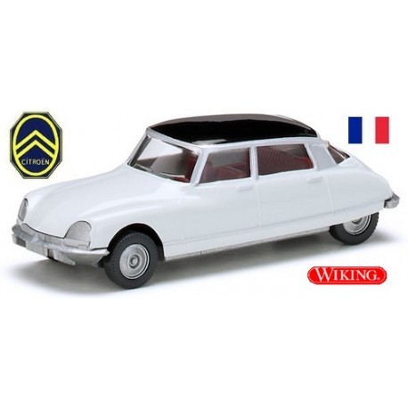 Citroen DS Pallas (1957) blanche à toit noir