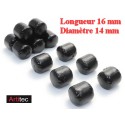 Set de 14 balles de paille enrubannées noires - modèle en résine