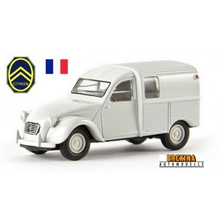 Citroen 2cv fourgonnette AZU 61 gris clair mi-vitrée