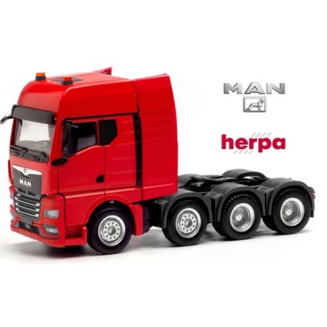 MAN TGX GX tracteur lourd 8x4 rouge - sold out by Herpa