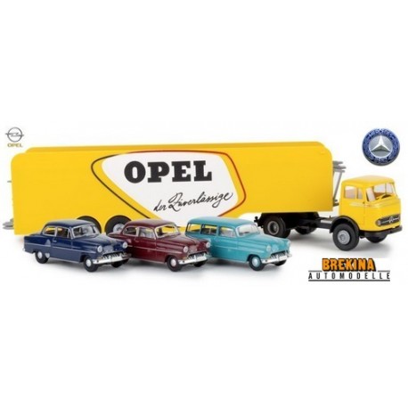 MB LPS 338 + semi-remorque Porte autos "Opel" (avec 3 Olympia)