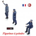 Set de 3 cheminots SNCF chargeant du charbon (figurines à peindre)