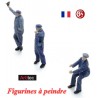 Set de 3 cheminots SNCF chargeant du charbons (figurines à peindre)