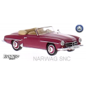 MB 190 SL (W121 - 1955) cabriolet ouvert violet rouge et intérieur crème