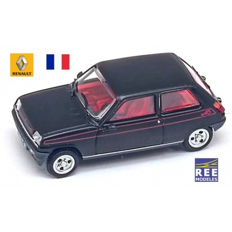 Renault 5 Alpine (1978) noire à bandes rouges