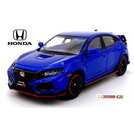 Honda Civic 10 Type R (2017) bleu foncé avec filets et parements rouges