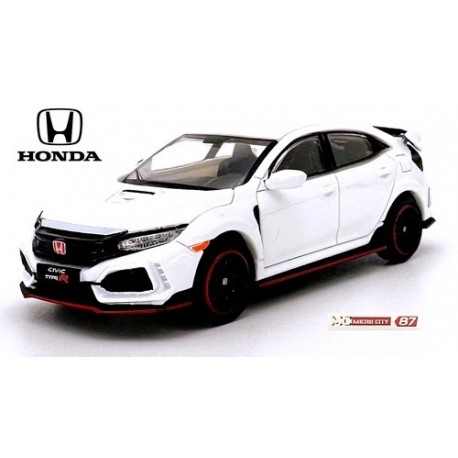 Honda Civic 10 Type R (2017) blanc avec filets et parements rouges