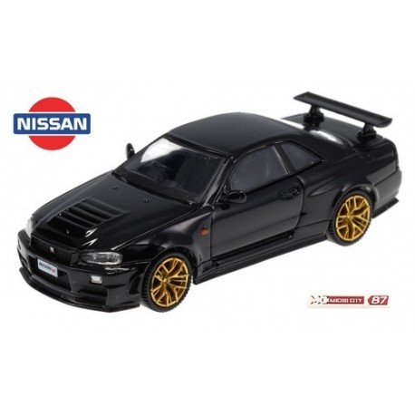 Nissan Skyline GT-R (GF-BNR34 - 1999) noire  à jantes dorées