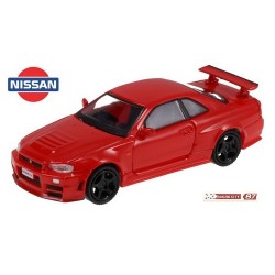 Nissan Skyline GT-R (GF-BNR34 - 1999) rouge à jantes noires