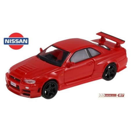 Nissan Skyline GT-R (GF-BNR34 - 1999) rouge à jantes noires