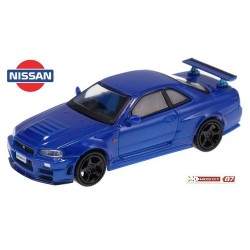 Nissan Skyline GT-R (GF-BNR34 - 1999) bleue à jantes noires