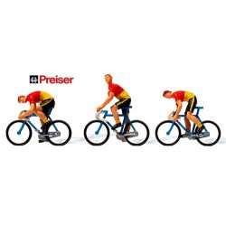 Equipe de 3 coureurs cyclistes - maillot rouge