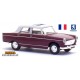 Peugeot 404 berline rouge bordeaux à toit vitré blanc