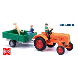 Tracteur agricole Allgaier A 111L + remouqe plateau (avec figurines)