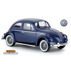 VW Cox "De Luxe" bleu foncé" avec jantes à flanc blanc