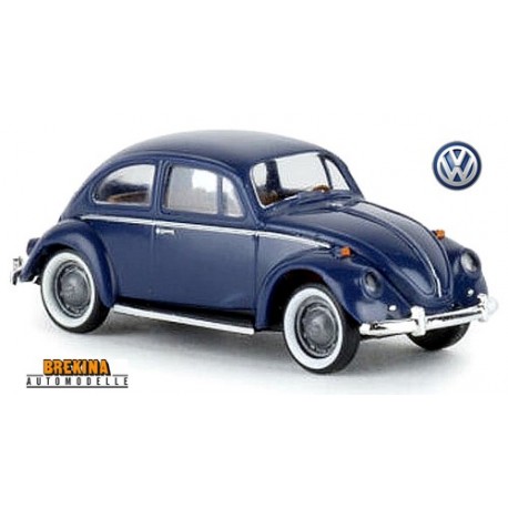 VW Cox "De Luxe" bleu foncé" avec jantes à flanc blanc