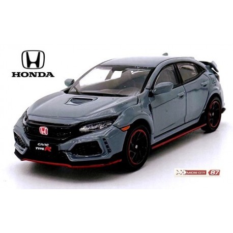 Honda Civic 10 Type R (2017) grise avec filets et parements rouges