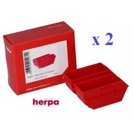 Set de 2 bennes déposables 15 m3 rouges