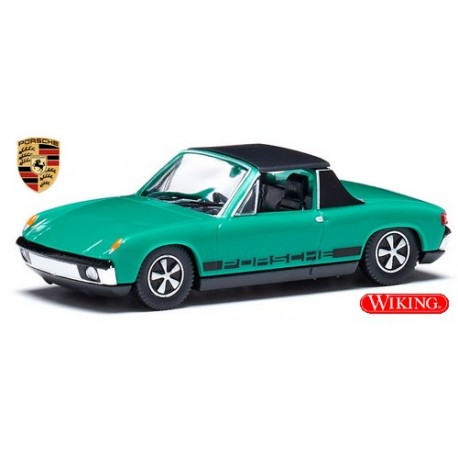 VW Porsche 914 (1969) vert vif avec marquage latéral "Porsche"