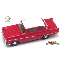 Opel Rekord PI (1957) rouge et toit blanc