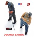 Set de 2 cheminots de la vapeur "Le Norman" (figurines à peindre)