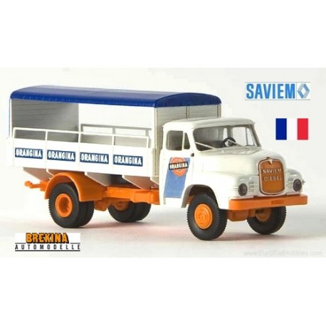 Saviem 6.50 H camion plateau bâché (1968) "Orangina" - sold out by Brekina