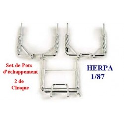 Set de 3 paires de pots d'échappement chromés